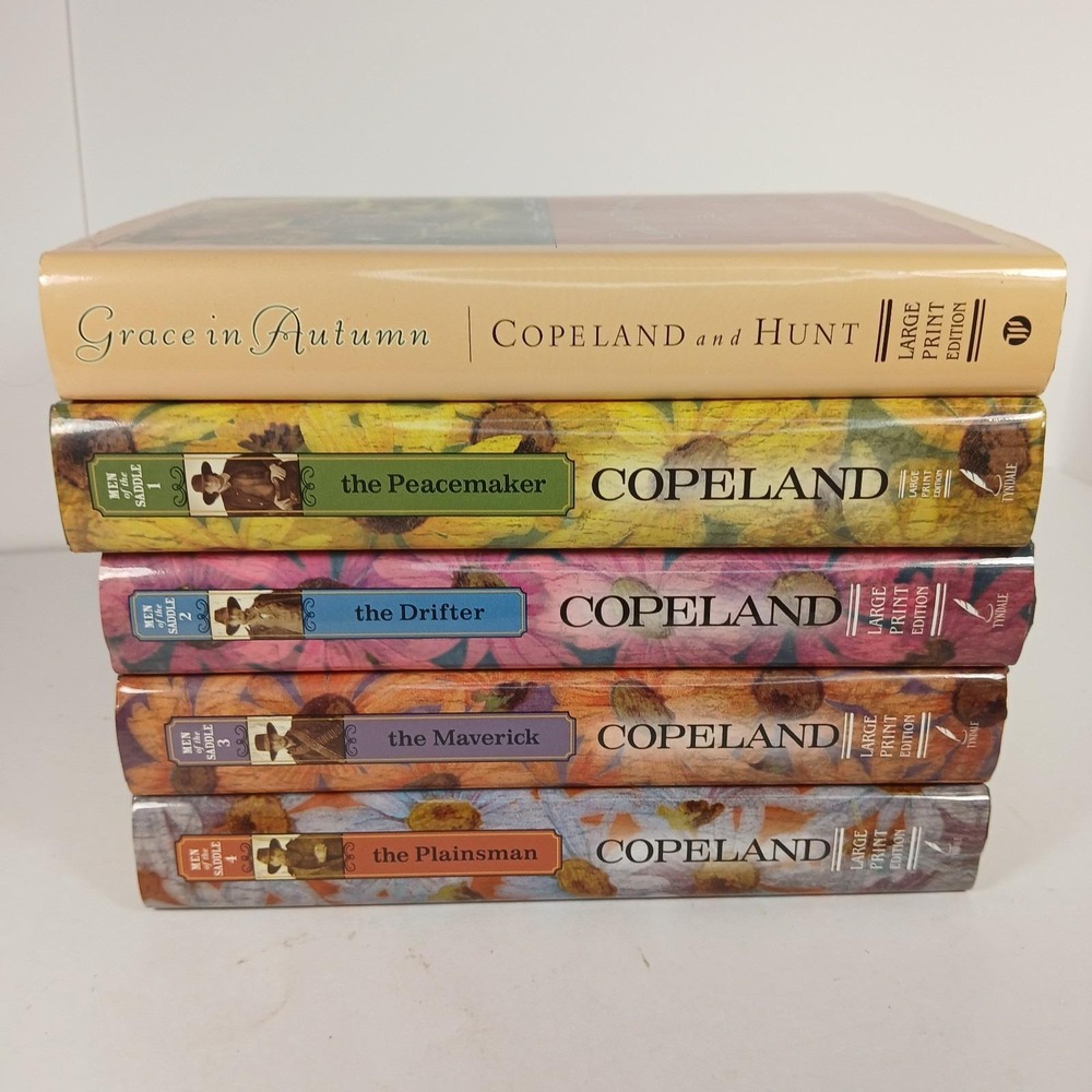 Lori Copeland Men of the Saddle HCDJ Complete Lot Of 5 Large Print Christian